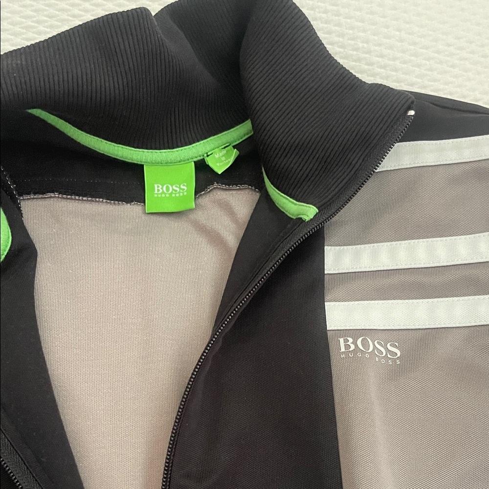 BOSS sportswear Black and Green Jacket and pant’s suite